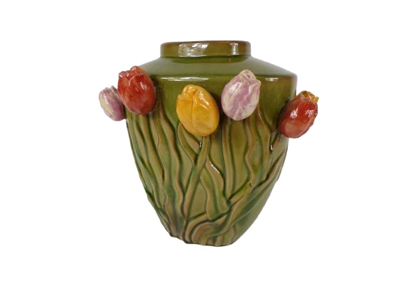 Vaas Tulip Keramiek 29x23x30cm Groen
