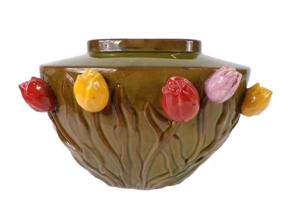 Vaas Tulip Keramiek 40x30x28cm Groen