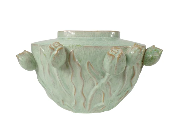Vaas Tulip Keramiek 36x26x24cm Sage Groen