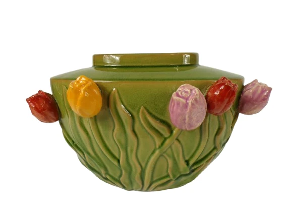 Vaas Tulip Keramiek 36x26x24cm Groen