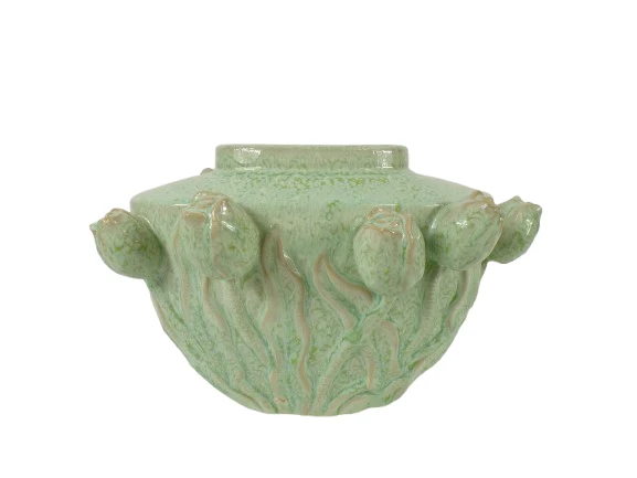 Vaas Tulip Keramiek 32x23x20cm Sage Groen