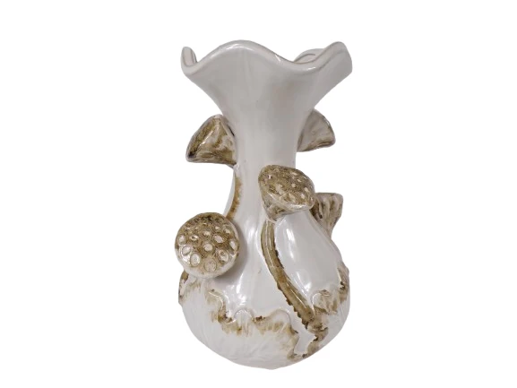 Vaas Lotus keramiek D15,5 H26 cm Wit