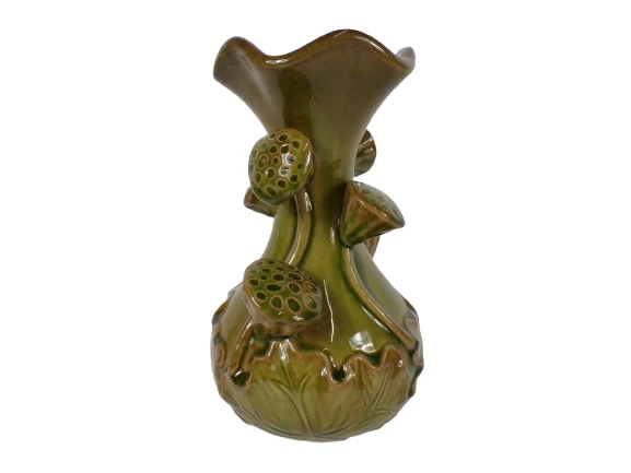 Vaas Lotus keramiek D15,5 H26 cm Groen