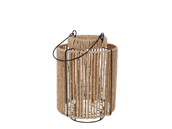 Lantaarn papiertouw+hengsel Ø18,5xH26cm naturel