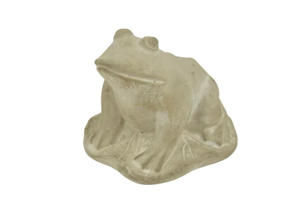 FROG/LEAF CEMENT GREY D12X9H