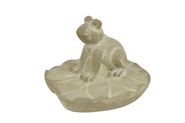 FROG/LEAF CEMENT D13X9,5H GREY
