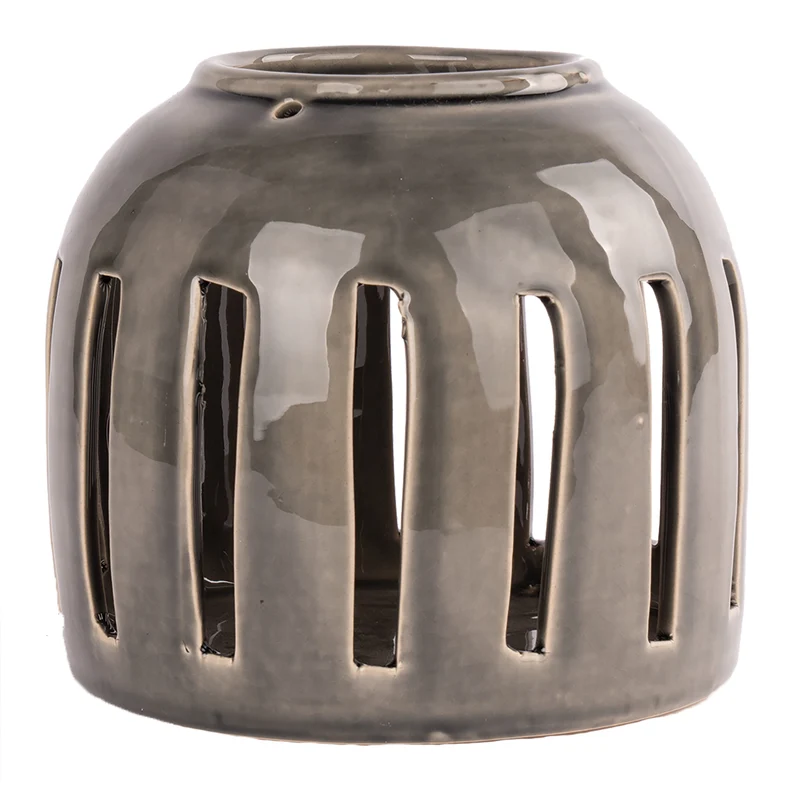 Lantern Ceramic Vils D18 H16cm Grey