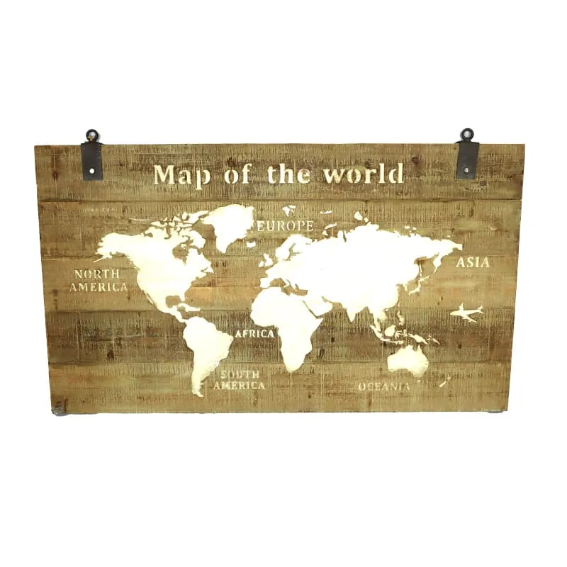 Wooden wall art 140x4.5x80cm White-wash