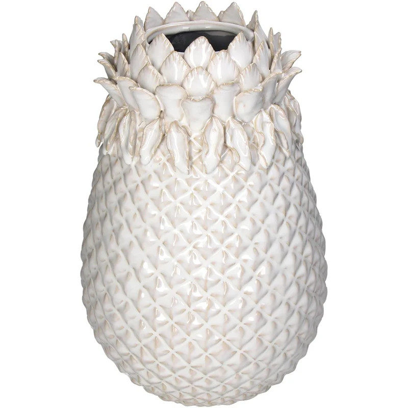 Vase Stoneware White 22x22x34.5cm