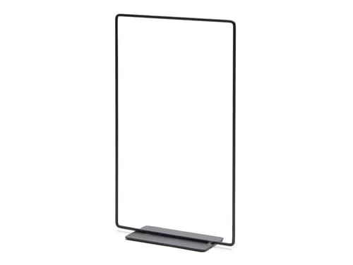 Metal rectangle on base 15x25cm black