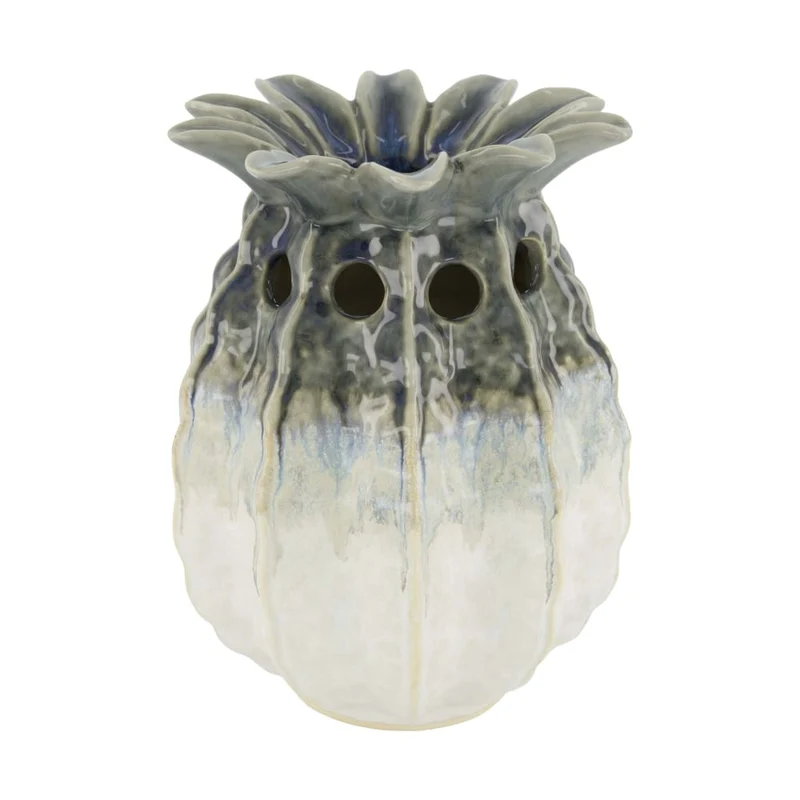Vase pineapple ceramic 19x18x25cm White/Grey