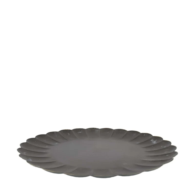 Tray round metal 58x58x3cm Black