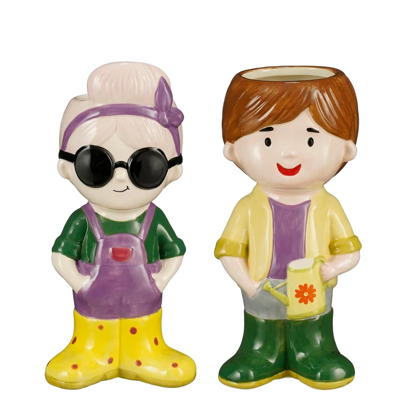 Funny pot lila geel 2 assorti - l10xb8,5xh21cm