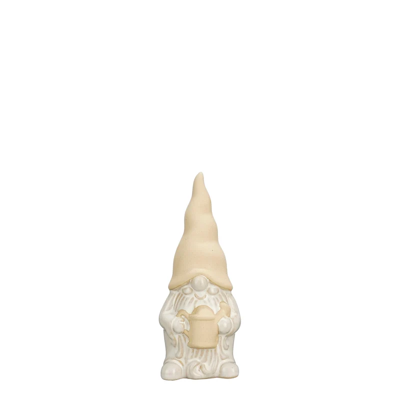 Decoratie gnoom off white - l6,5xb6xh15cm