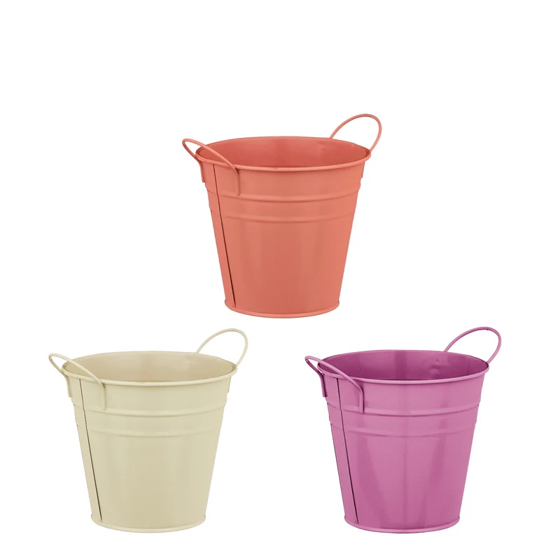 Joey pot rond lila zalm beige 3 assorti - h10xd12cm