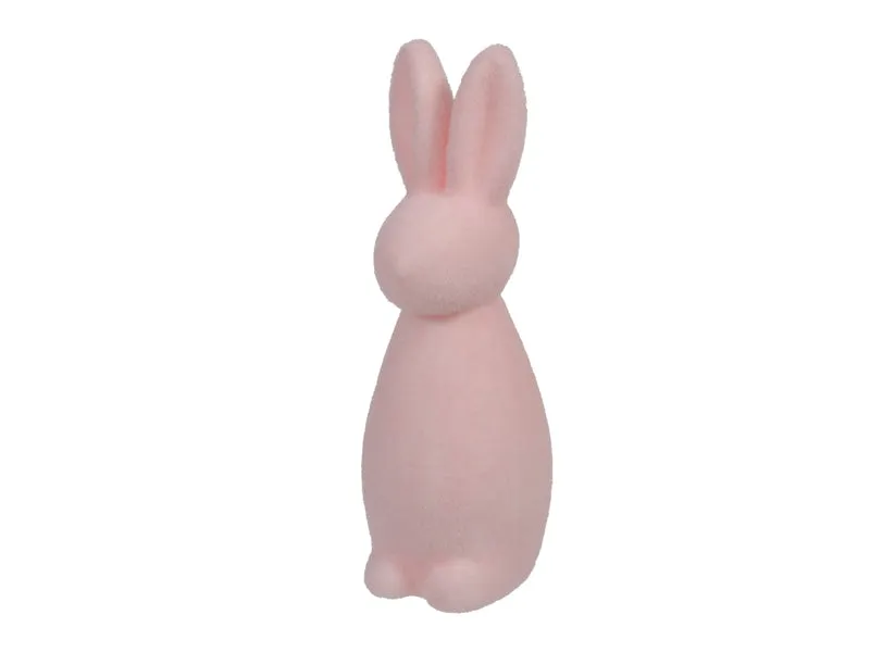 pc. 1 flock rabbit/standing light pink 20 cm