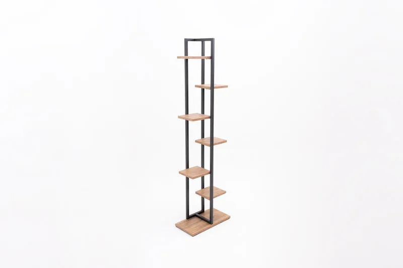 Staand plantenrek metaal met planken 43x22x150cm KD