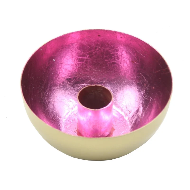 Candle Stick Metal Pink 10x10x5cm