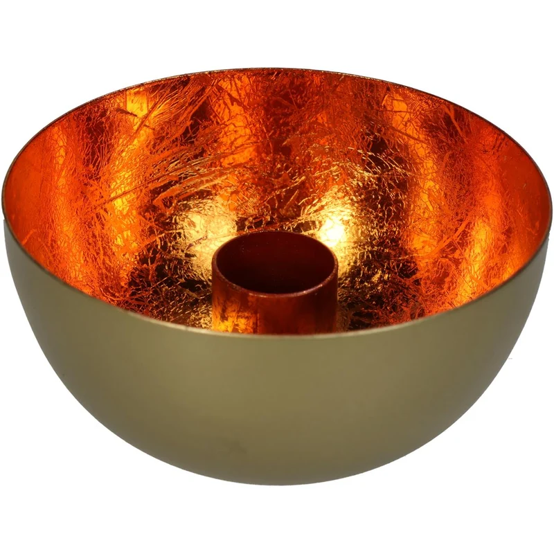 Candle Stick Metal Orange 10x10x5cm