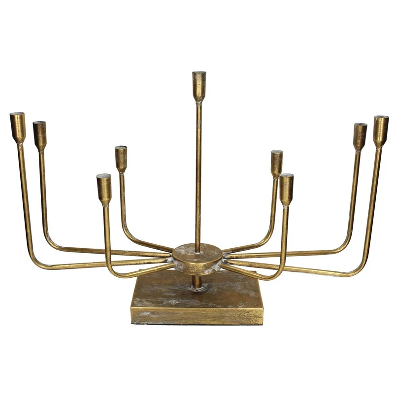 Candle Holder Metal Gold 47x22x65cm