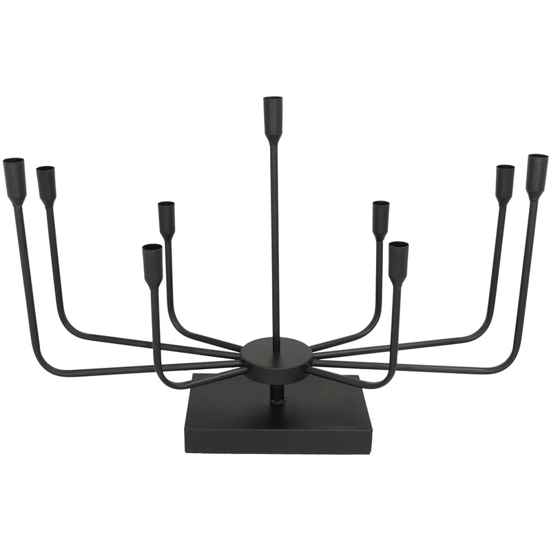 Candle Holder Metal Black 47x22x65cm