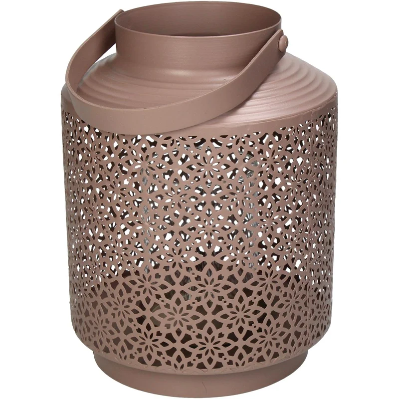 Lantern Metal Peach 16x16x21cm