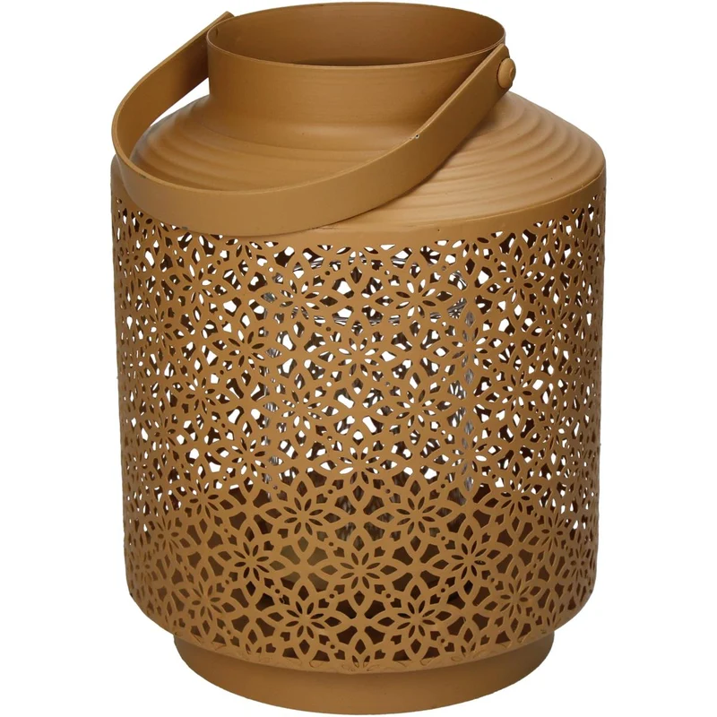 Lantern Metal Ochre 16x16x21cm