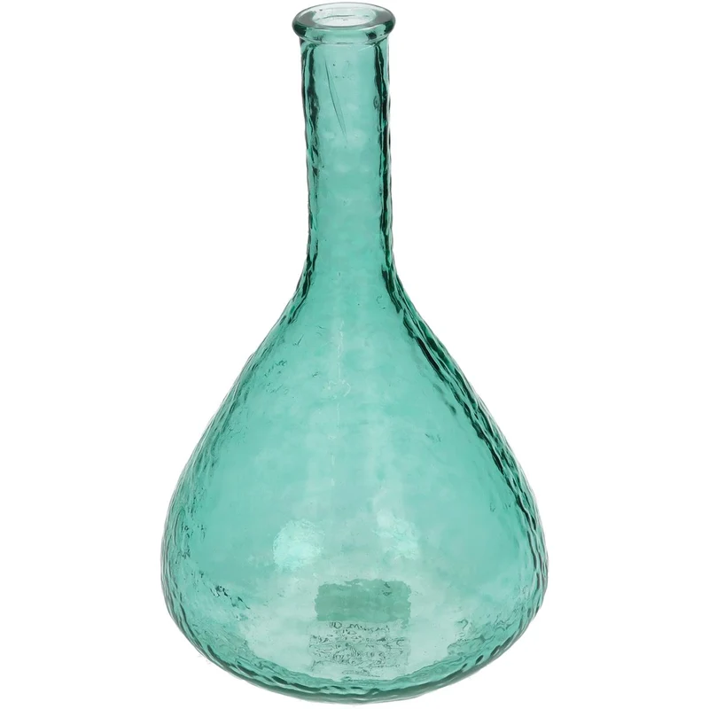 Vase Recycled Glass Petrol 25x15x15cm