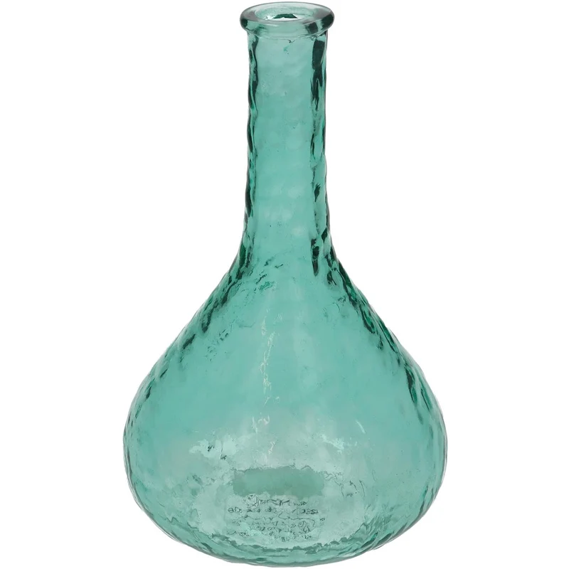 Vase Recycled Glass Petrol 20x13x13cm
