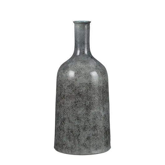 Oliver fles rond blauw - h50xd26cm