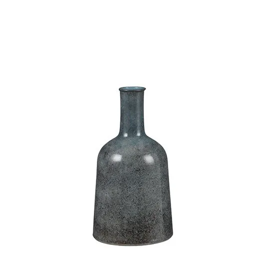 Oliver fles rond blauw - h35xd22cm