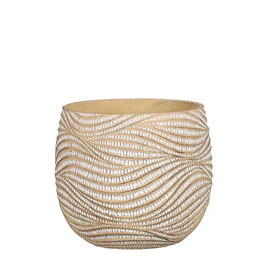 Hendrick pot rond creme - h20xd23,5cm