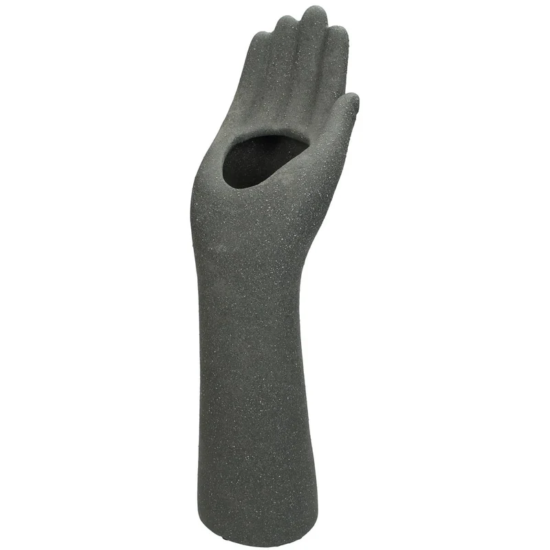 Vase Hand Ceramic Grey 39x11x14cm