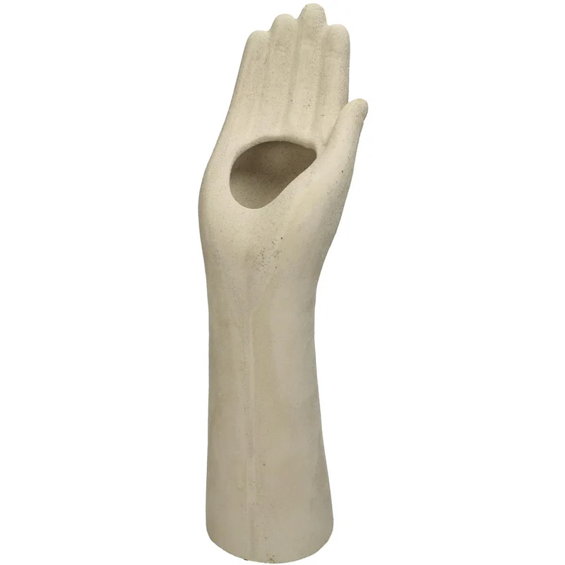 Vase Hand Ceramic Beige 39x11x14cm