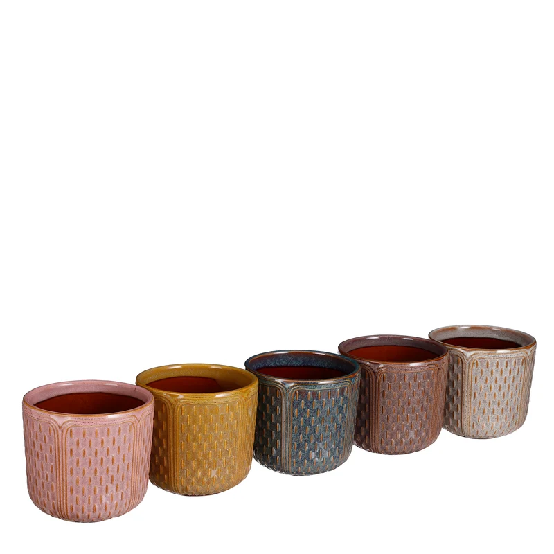 Neto pot rond l.roze geel lila off white celadon H13 D14cm