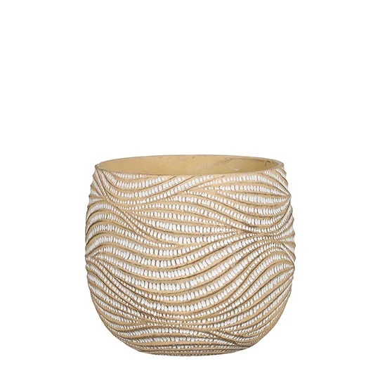 Hendrick pot rond creme - h19xd21,5cm
