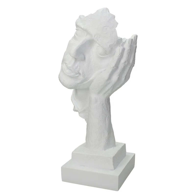 Ornament Face Polyresin White 33x13x16cm