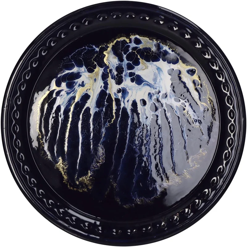 Plate Metal Blue 47x47x3cm