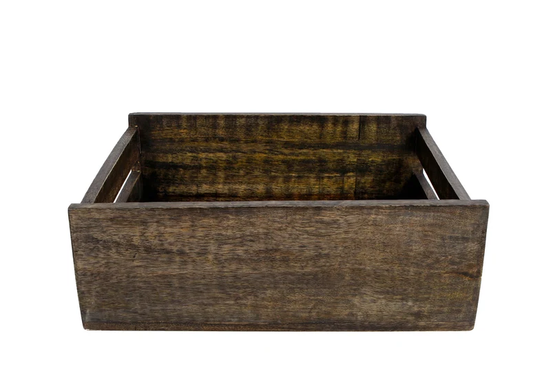 Krat "Hans" zwart mango 31x25x11cm