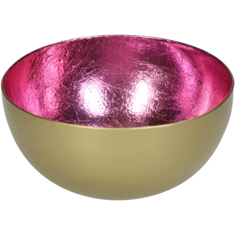 Candle Stick Metal Pink 8x8x4cm