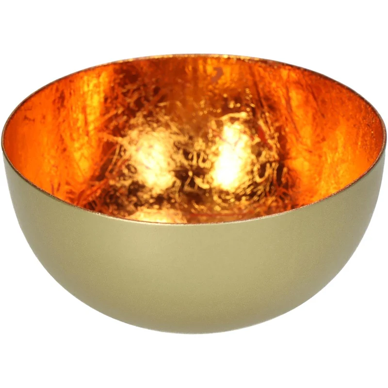 Candle Stick Metal Orange 8x8x4cm