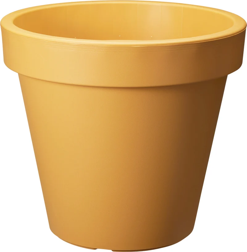BLOEMPOT EK ROND DIA 50CM OKERGEEL