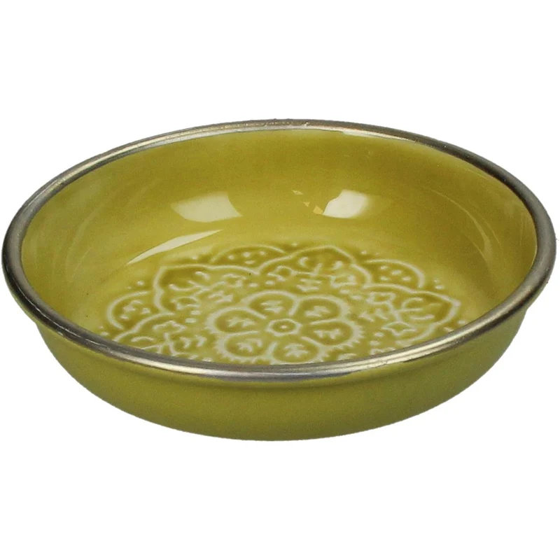 Bowl Iron Mustard 11x11x2.5cm