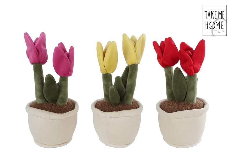 Take Me Home tulp plant pluche L 3 assortie 27cm