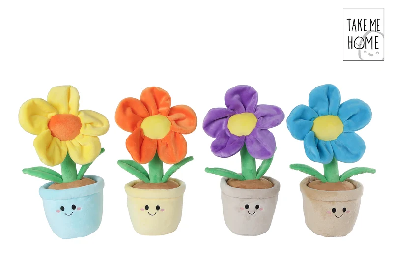 Take Me Home plant bloem pluche 4 assortie kleur 30cm