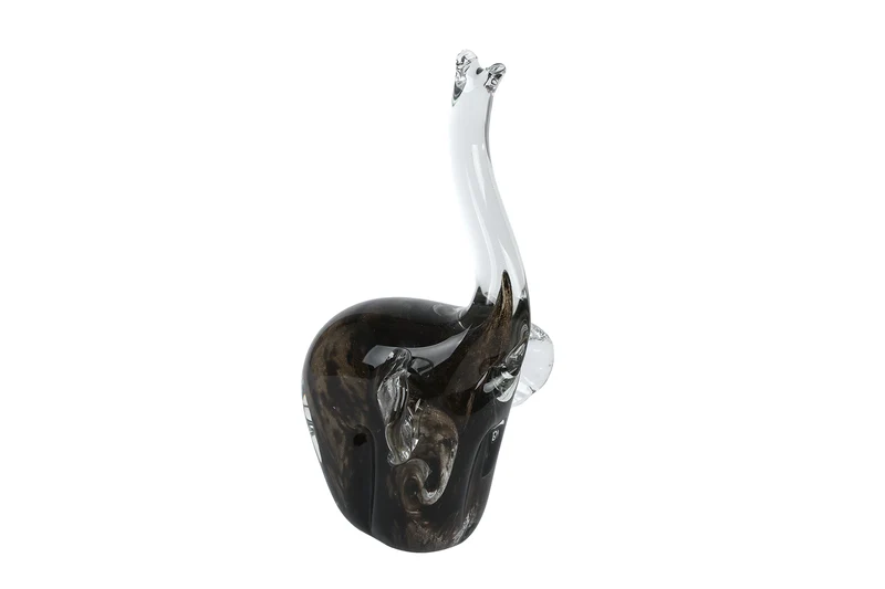 Sculptuur "Elephant" d.grijs glas 10x9,5x18cm