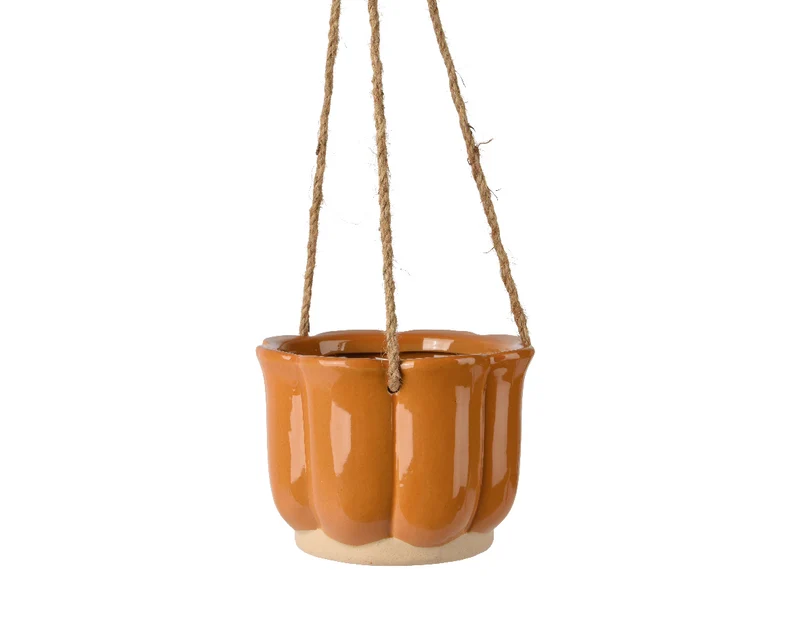 Hangende planter keramiek caramel dia13.2cm x H.9.5cm