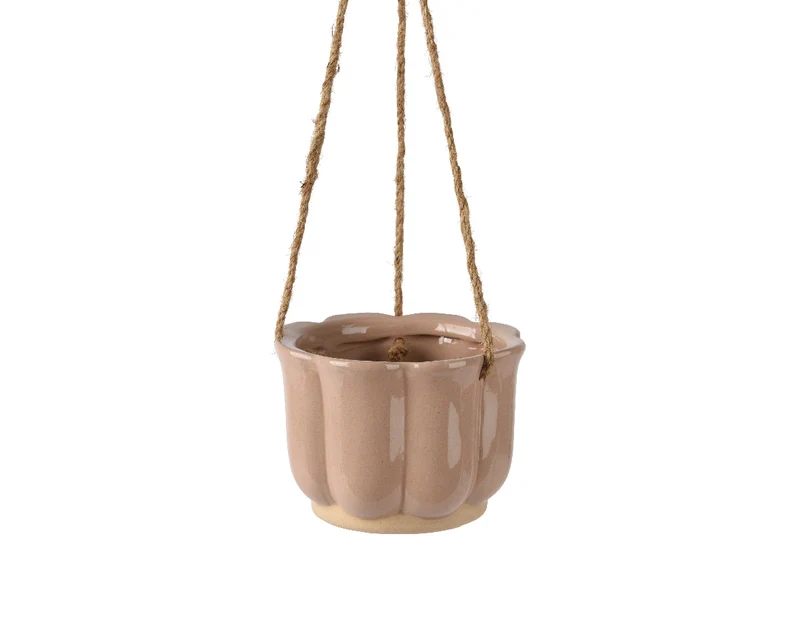 Hangende planter keramiek zacht roze dia13.2cm x H.9.5cm