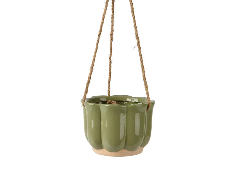 Hangende planter keramiek groen dia13.2cm x H.9.5cm
