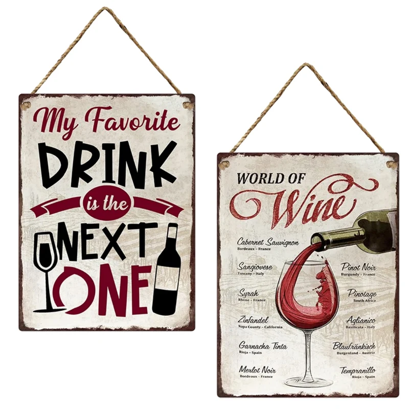 Wall Hanger 30x40cm Metal Wine 2 assortie